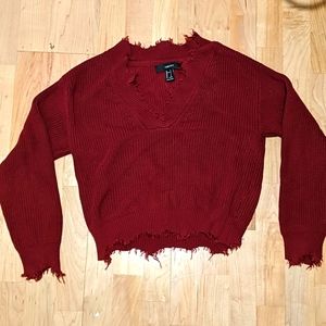 Burgandy knit sweater